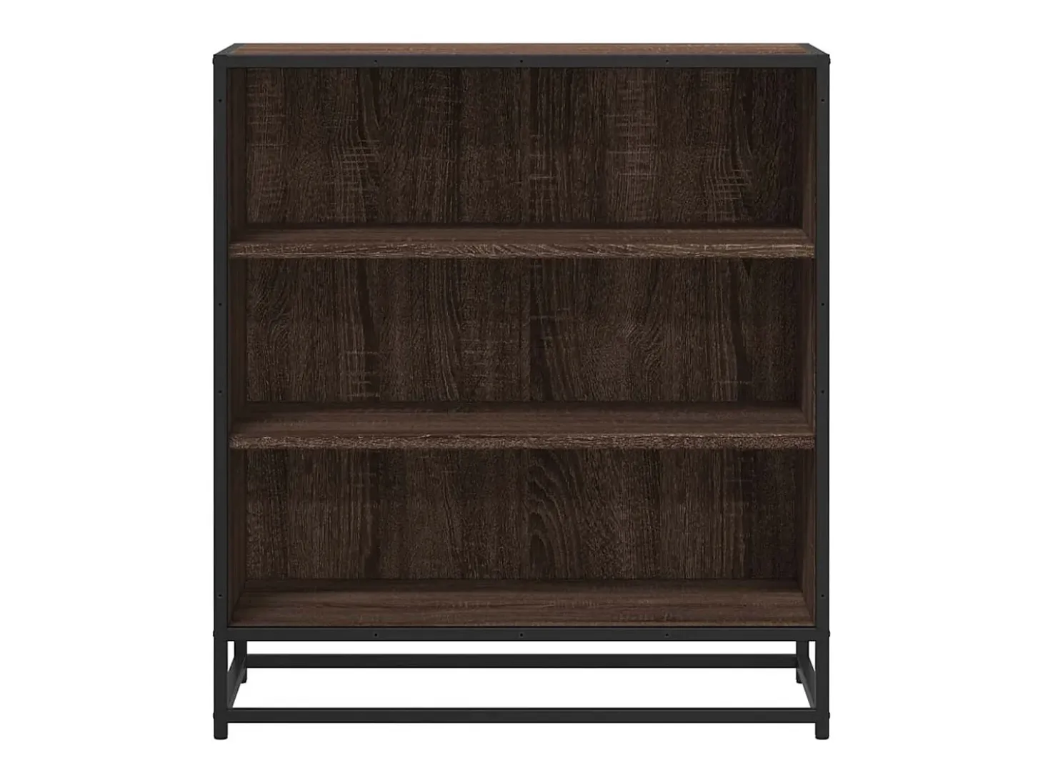 Aparador de roble marrón 68x35x76 cm madera contrachapada y metal