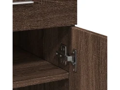 Aparador de roble marrón 80x42,5x93 cm madera de ingeniería