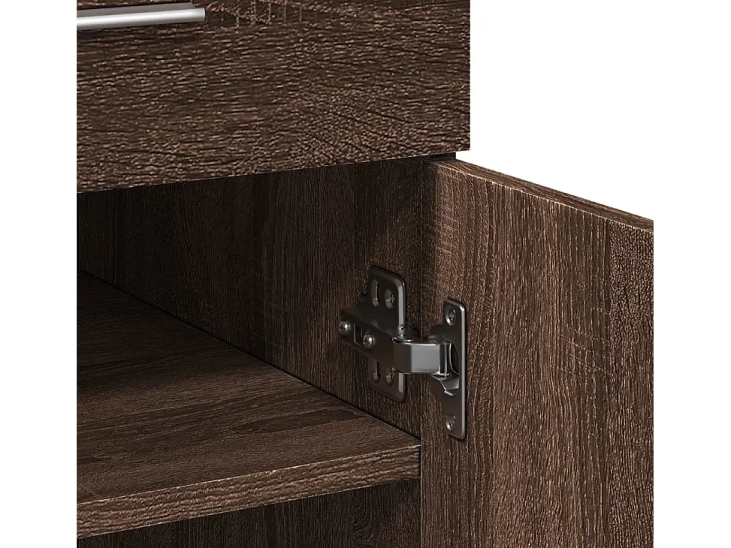 Aparador de roble marrón 80x42,5x93 cm madera de ingeniería