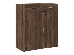 Aparador de roble marrón 80x42,5x93 cm madera de ingeniería