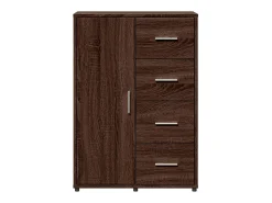 Aparador de roble marrón 60x31x84 cm madera de ingeniería