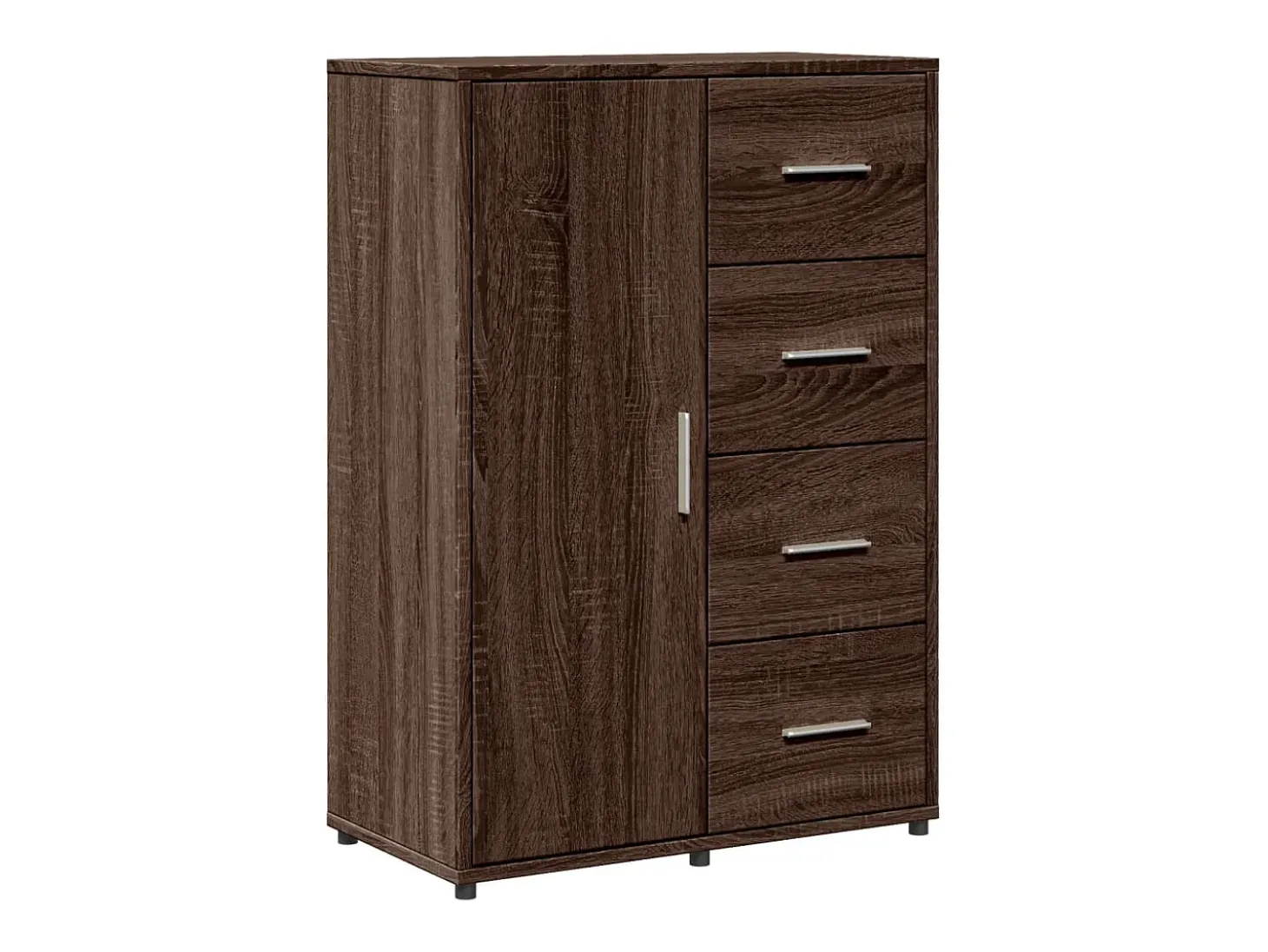 Aparador de roble marrón 60x31x84 cm madera de ingeniería