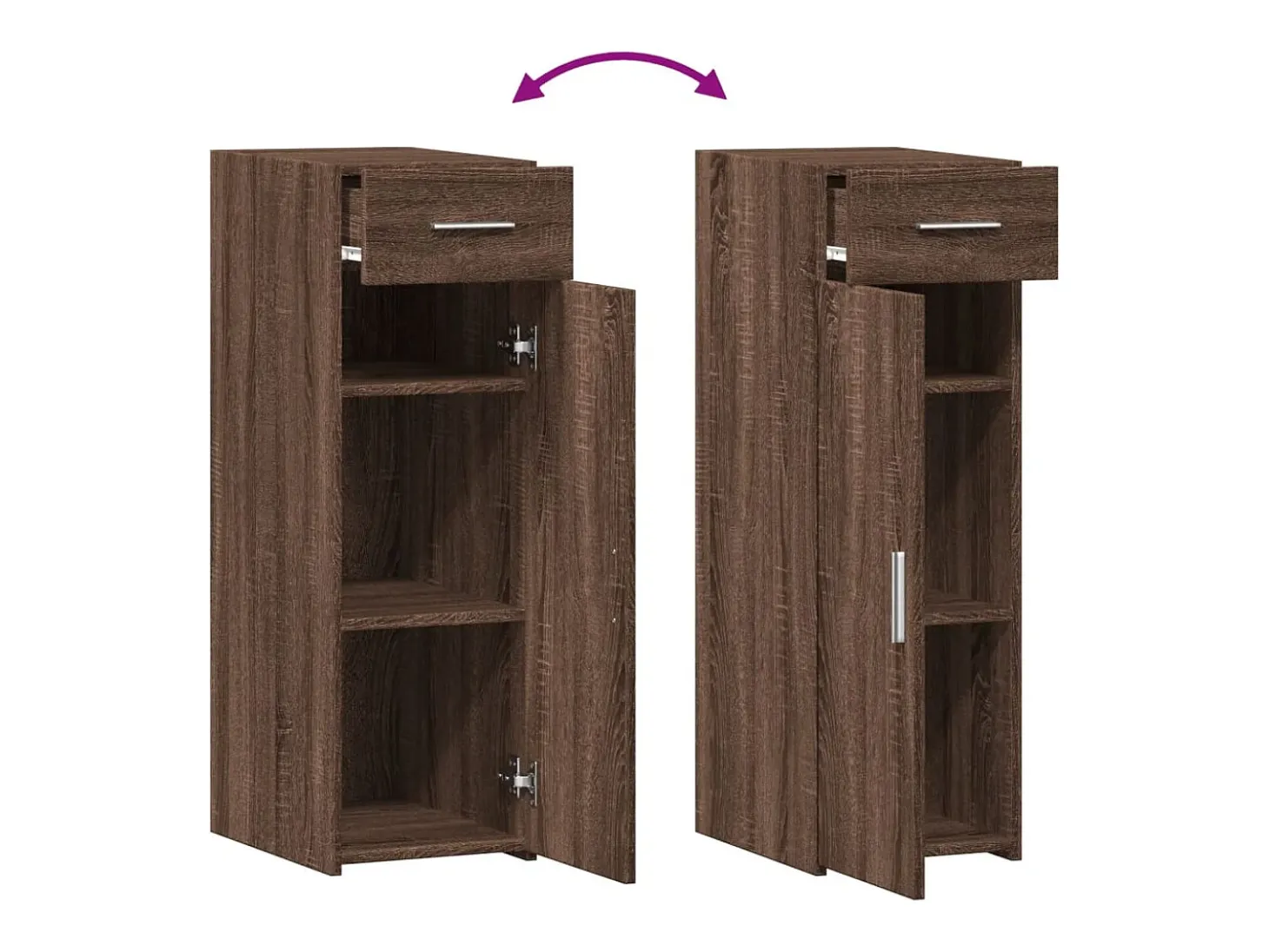Aparador de roble marrón 30x42,5x93 cm madera de ingeniería