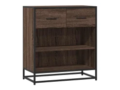 Aparador de roble marrón 68x35x76 cm madera de ingeniería