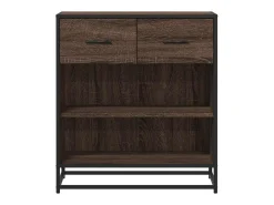 Aparador de roble marrón 68x35x76 cm madera de ingeniería