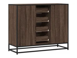 Aparador de roble marrón 92x35x76 cm Madera de ingeniería