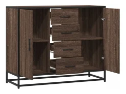 Aparador de roble marrón 92x35x76 cm Madera de ingeniería