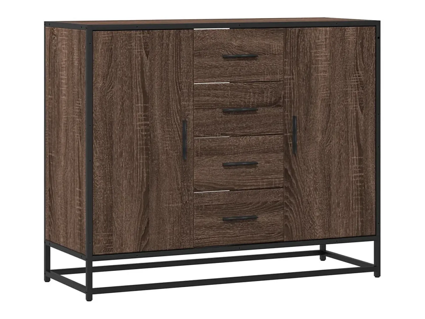 Aparador de roble marrón 92x35x76 cm Madera de ingeniería