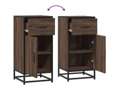 Aparador de roble marrón 35,5x35x76 cm madera contrachapada y metal