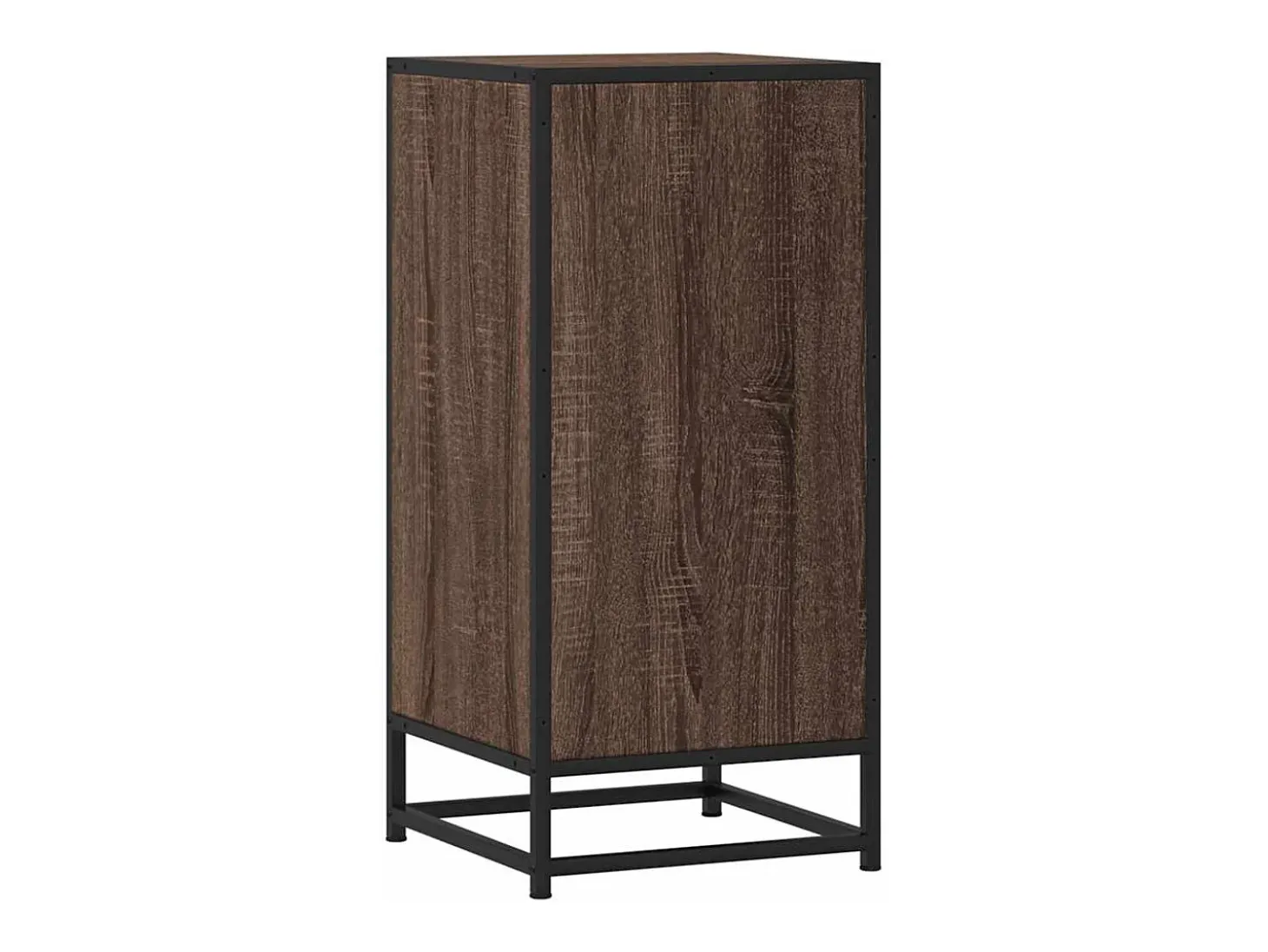 Aparador de roble marrón 35,5x35x76 cm madera contrachapada y metal