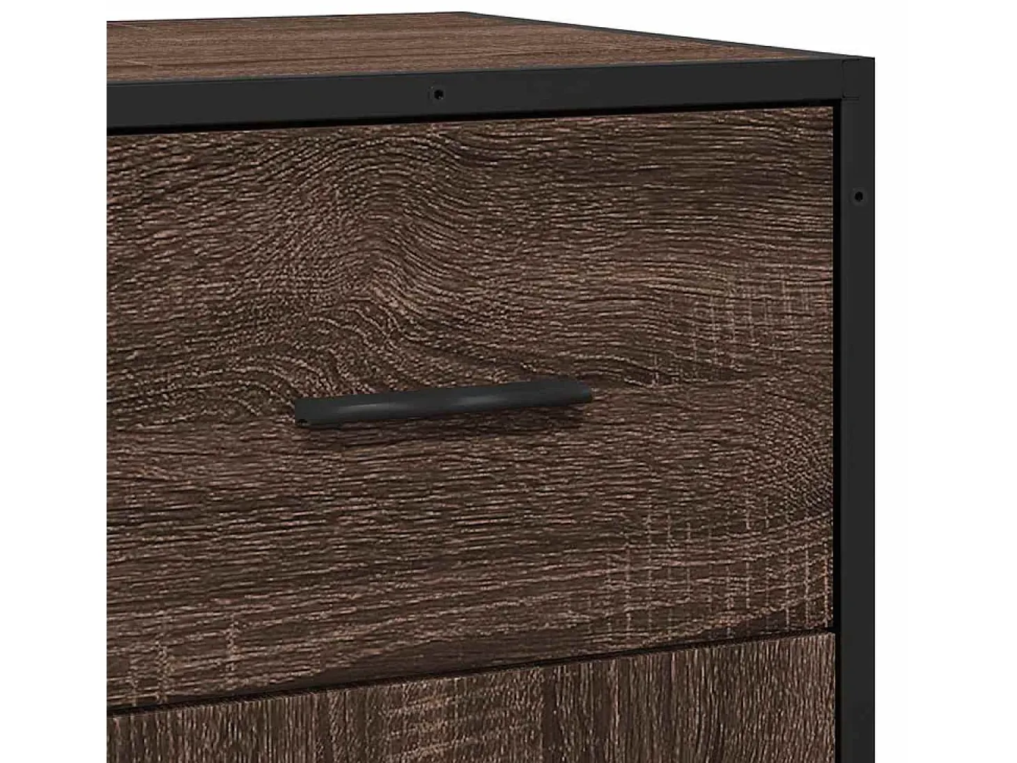Aparador de roble marrón 35,5x35x76 cm madera contrachapada y metal