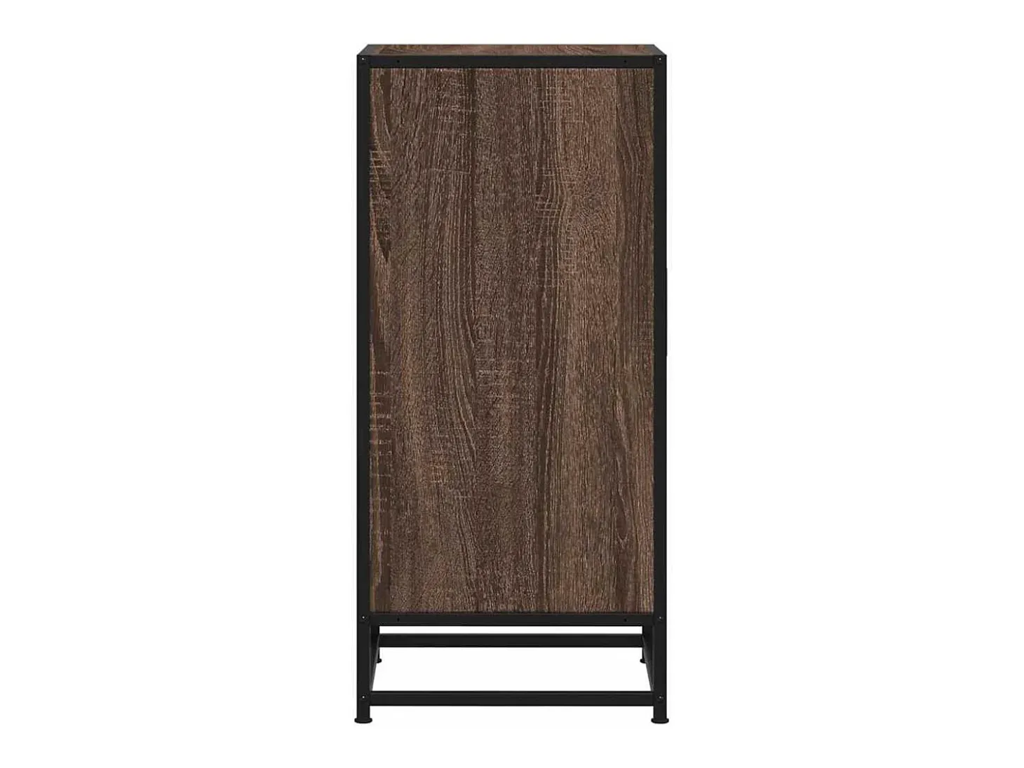 Aparador de roble marrón 35,5x35x76 cm madera contrachapada y metal