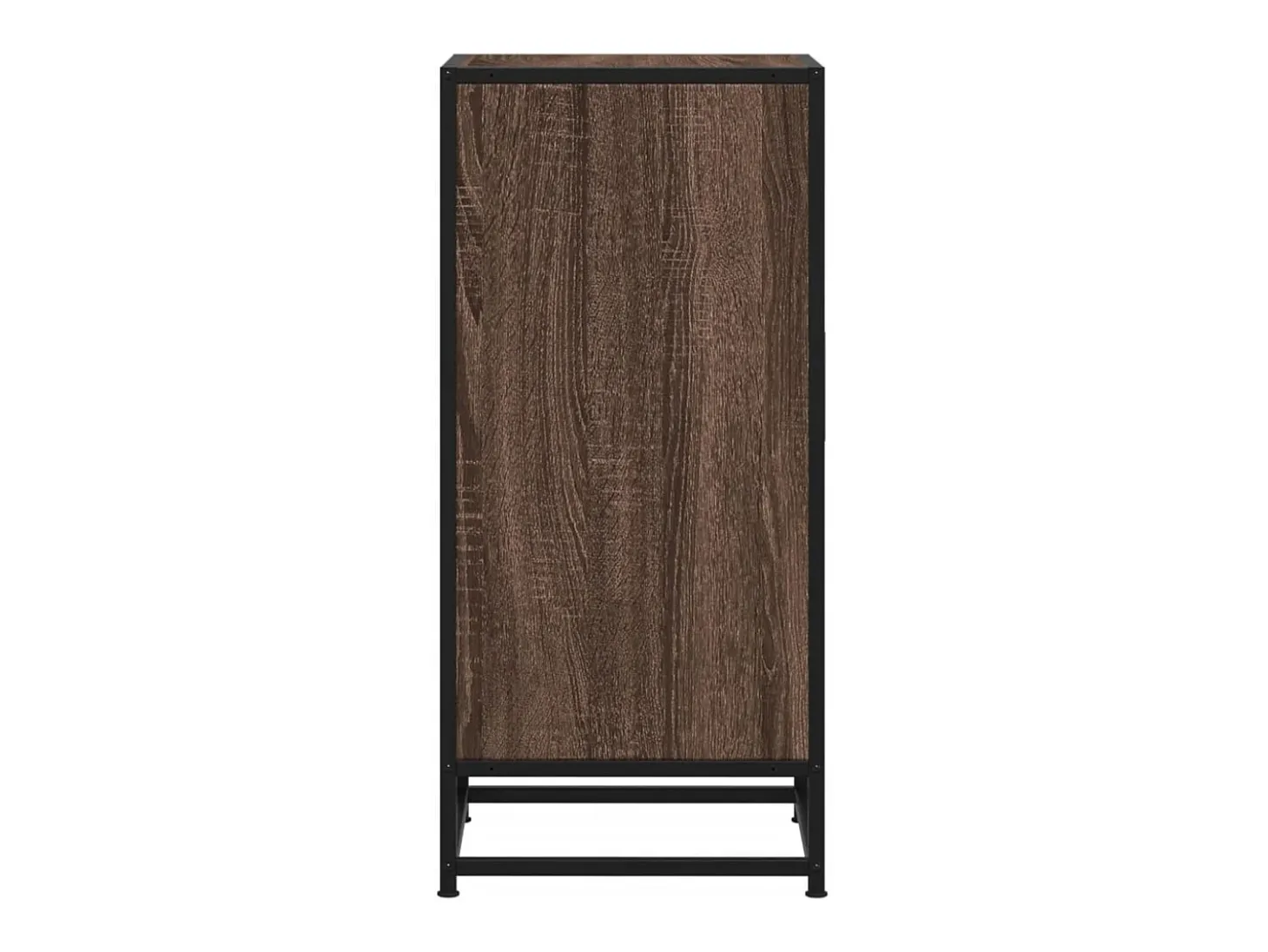 Aparador de roble marrón 35,5x35x76 cm madera contrachapada y metal