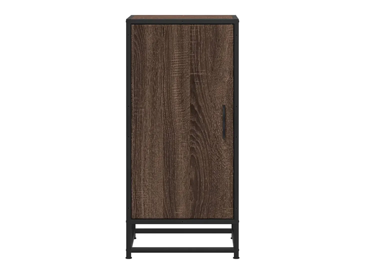 Aparador de roble marrón 35,5x35x76 cm madera contrachapada y metal