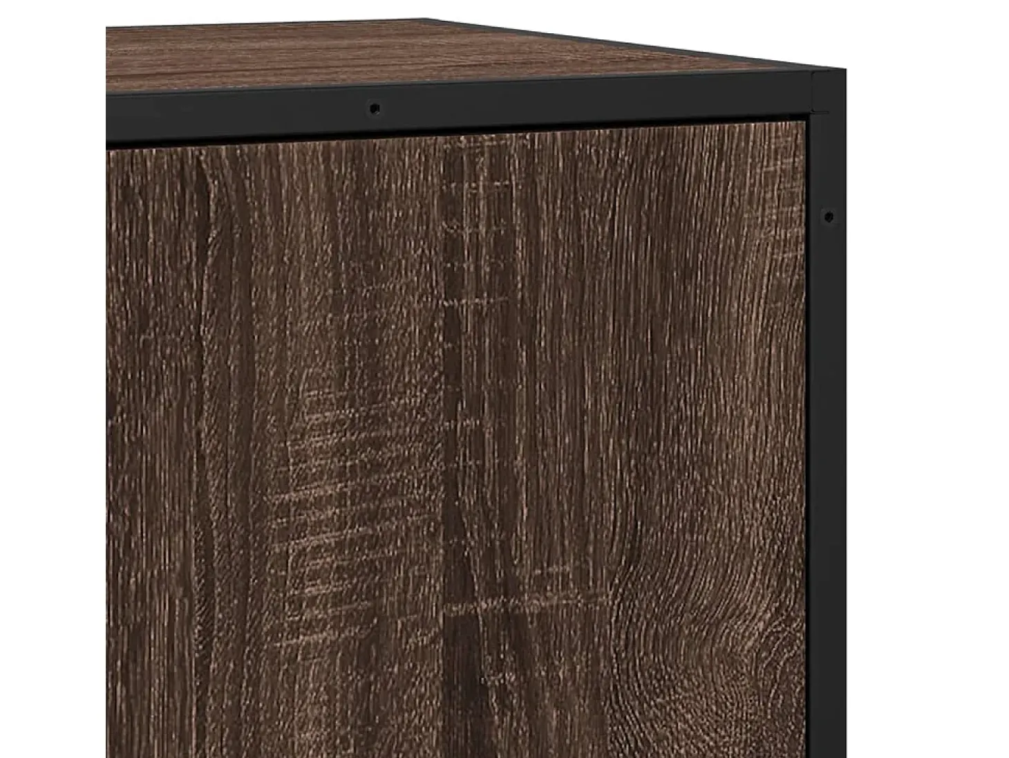Aparador de roble marrón 35,5x35x76 cm madera contrachapada y metal