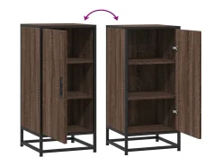 Aparador de roble marrón 35,5x35x76 cm madera contrachapada y metal