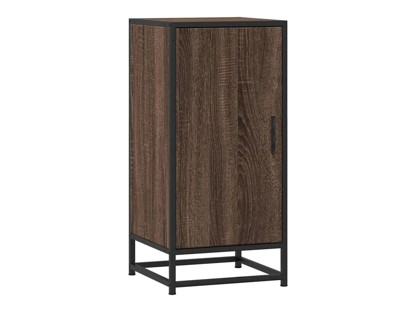 Aparador de roble marrón 35,5x35x76 cm madera contrachapada y metal