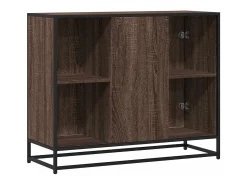 Aparador de roble marrón 92x35x76 cm Madera de ingeniería