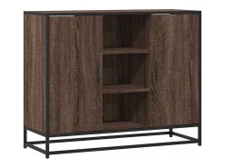 Aparador de roble marrón 92x35x76 cm Madera de ingeniería