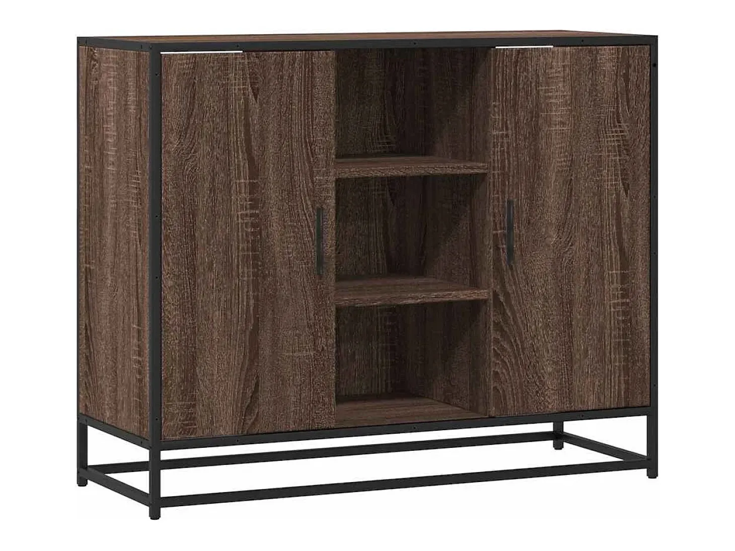 Aparador de roble marrón 92x35x76 cm Madera de ingeniería