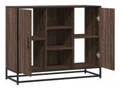 Aparador de roble marrón 92x35x76 cm Madera de ingeniería