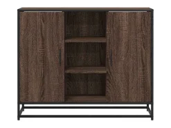 Aparador de roble marrón 92x35x76 cm Madera de ingeniería