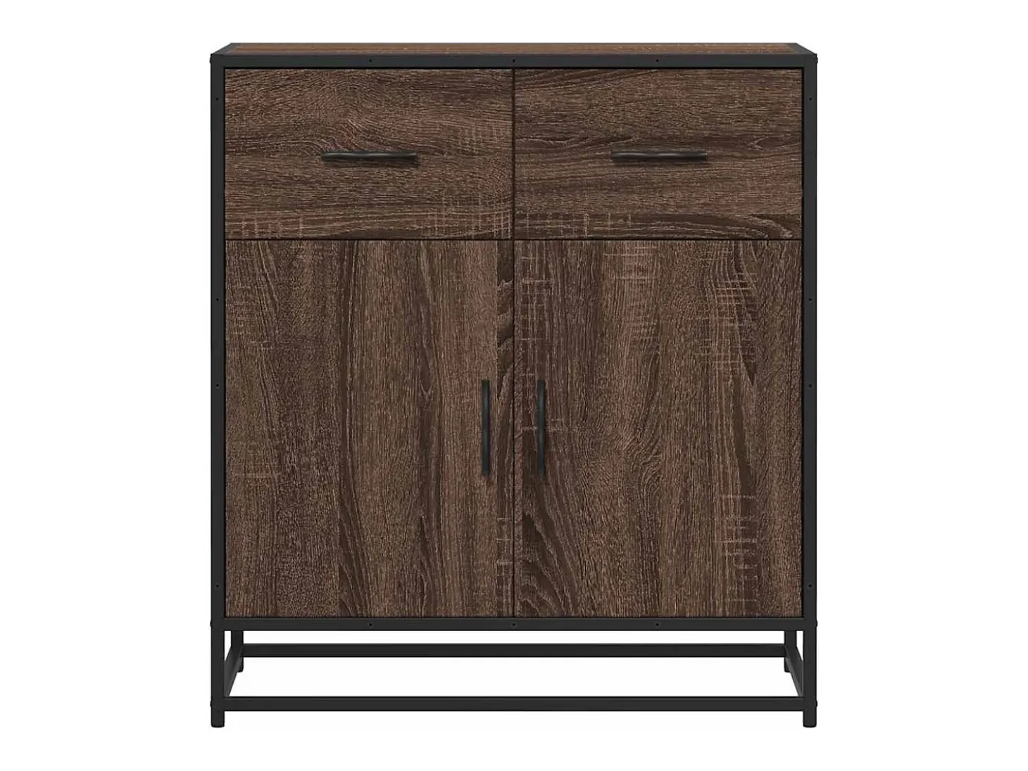 Aparador de roble marrón 68x35x76 cm madera de ingeniería