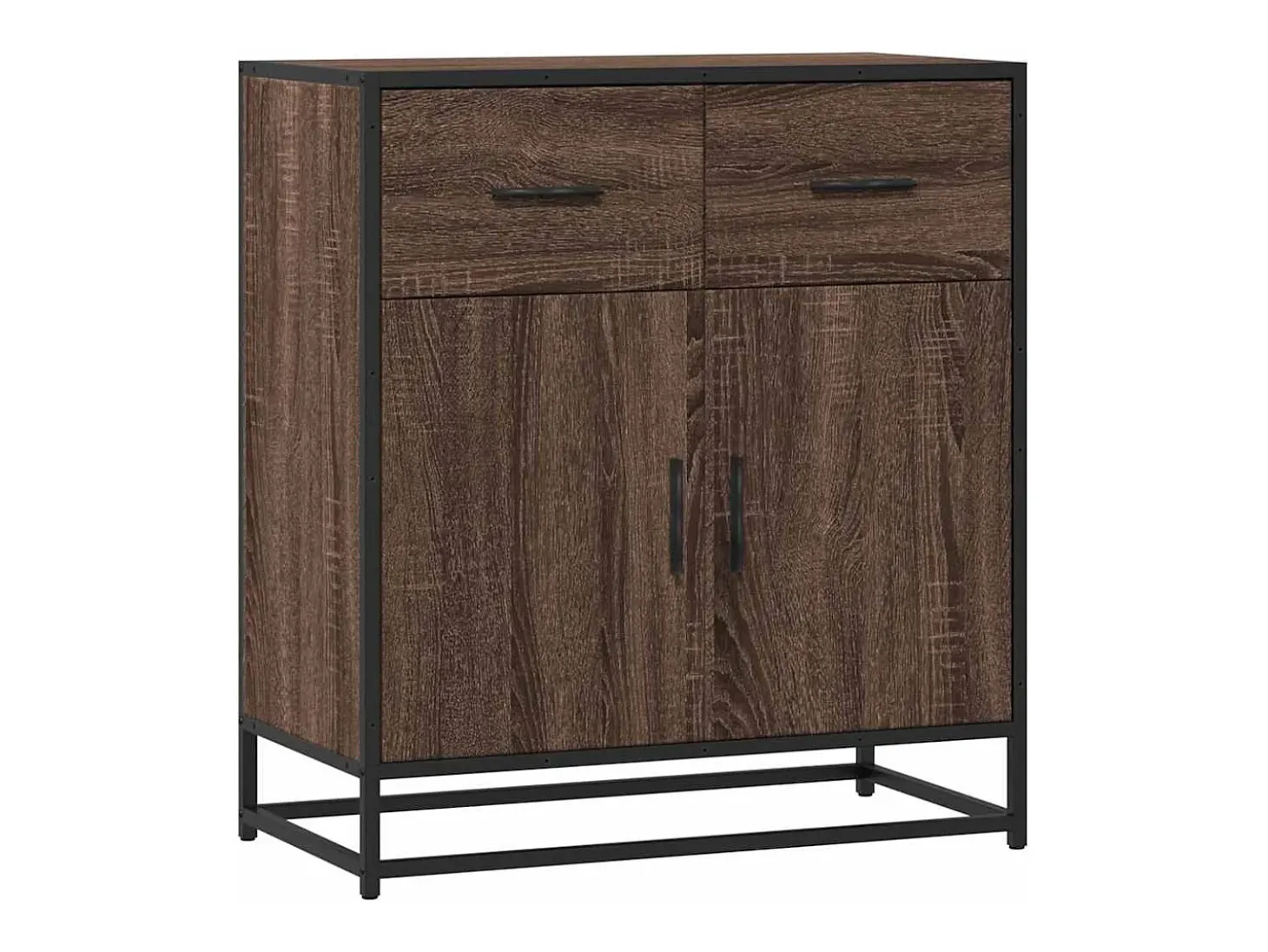 Aparador de roble marrón 68x35x76 cm madera de ingeniería