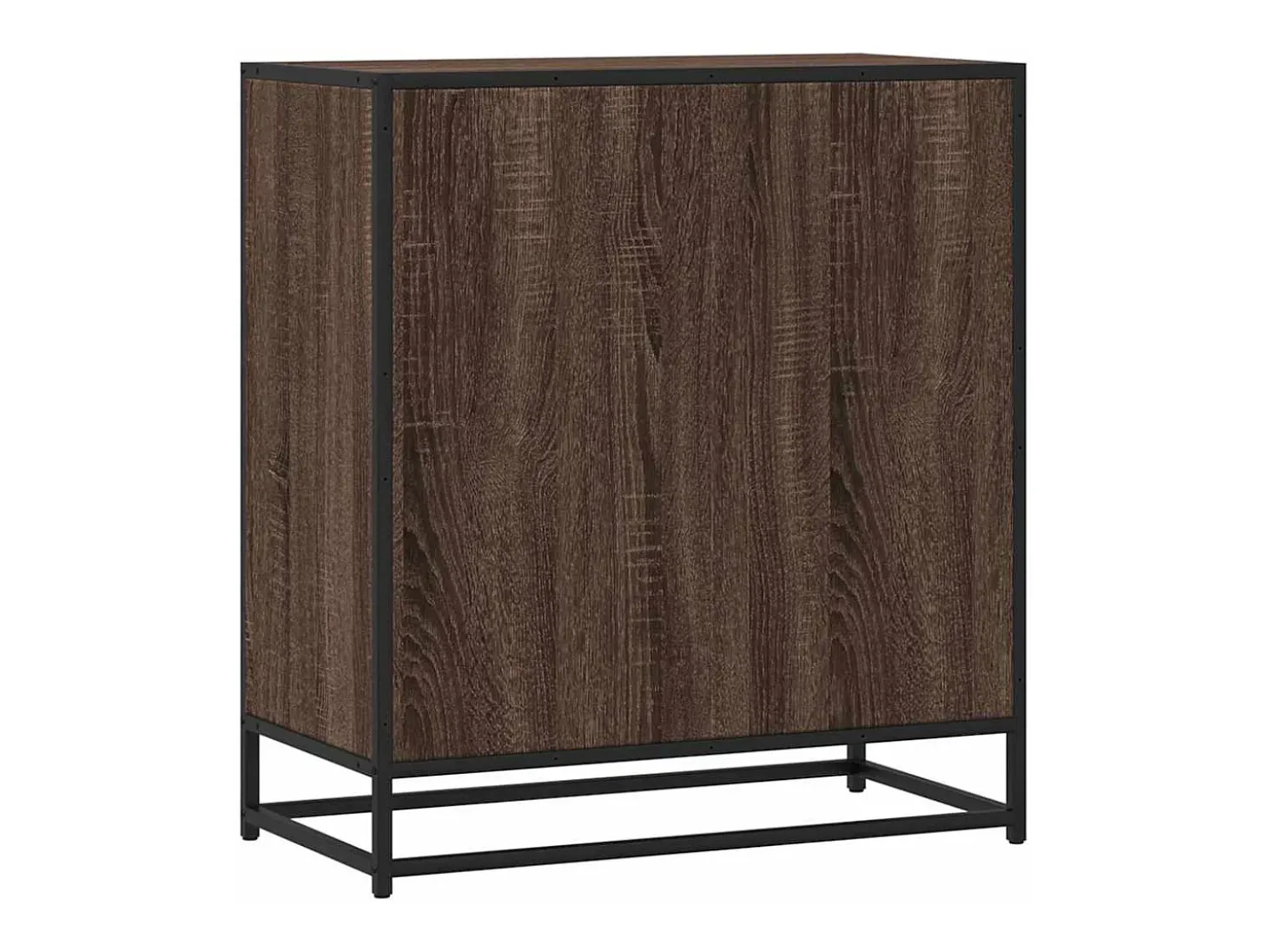 Aparador de roble marrón 68x35x76 cm madera contrachapada y metal