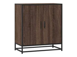 Aparador de roble marrón 68x35x76 cm madera contrachapada y metal