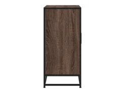 Aparador de roble marrón 68x35x76 cm madera contrachapada y metal