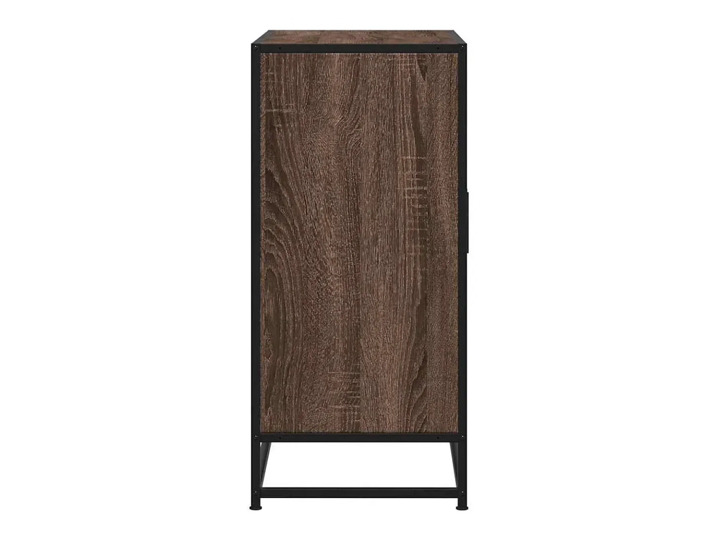 Aparador de roble marrón 68x35x76 cm madera contrachapada y metal