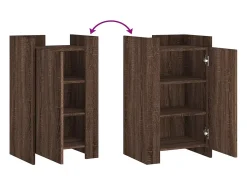 Aparador de roble marrón 45x35x75 cm madera de ingeniería