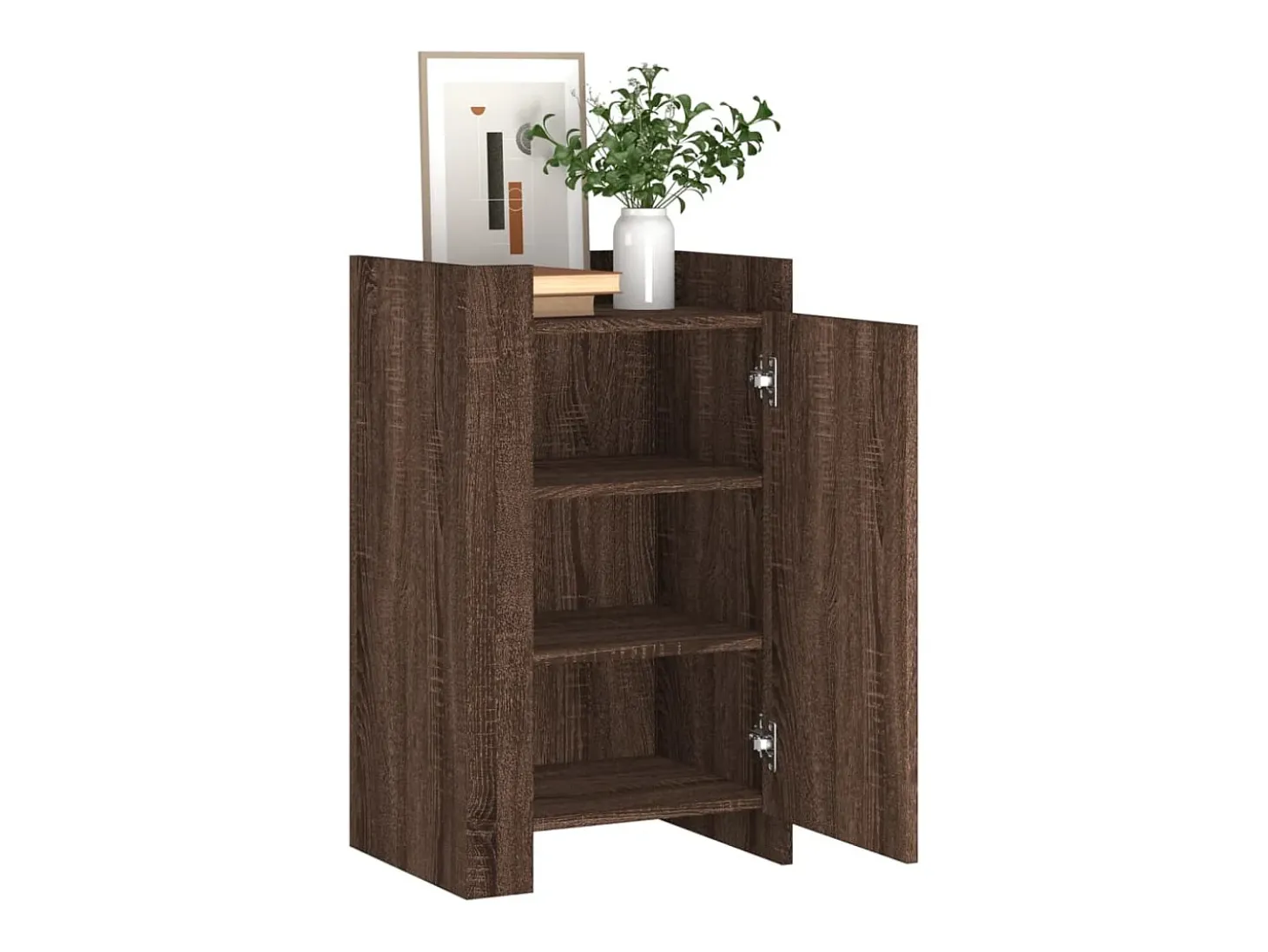 Aparador de roble marrón 45x35x75 cm madera de ingeniería