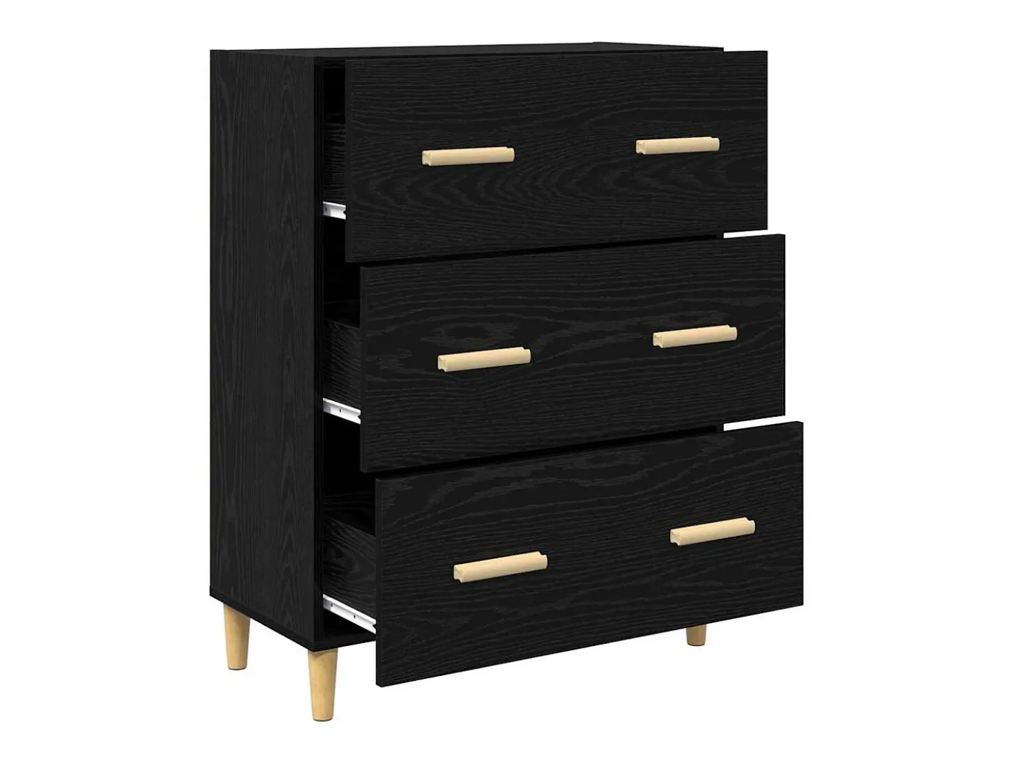 Aparador de roble negro 34 x 69,5 x 90 cm Madera de ingeniería