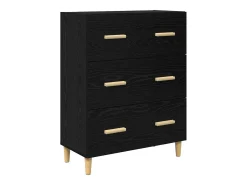 Aparador de roble negro 34 x 69,5 x 90 cm Madera de ingeniería