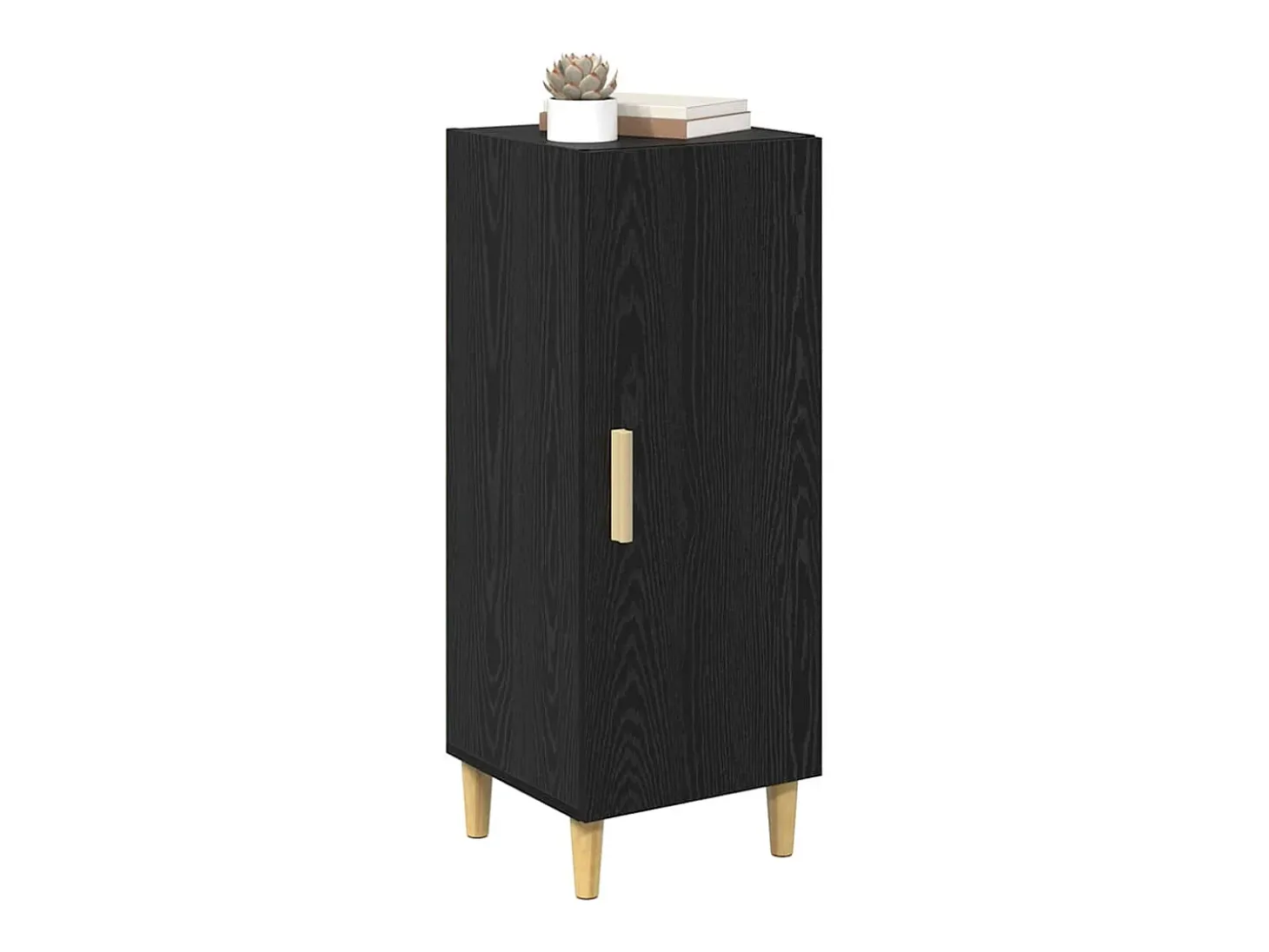 Aparador de roble negro 34,5 x 34 x 90 cm Madera de ingeniería