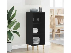 Aparador de roble negro 32,5 x 34,5 x 90 cm Madera de ingeniería