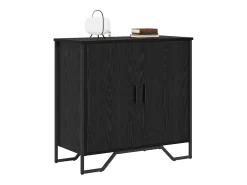 Aparador de roble negro 78 x 35,5 x 74,5 cm Madera de ingeniería