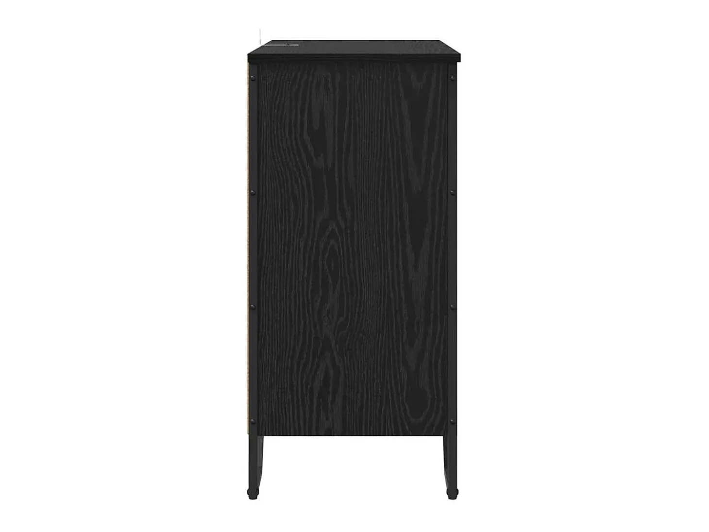 Aparador de roble negro 78 x 35,5 x 74,5 cm Madera de ingeniería
