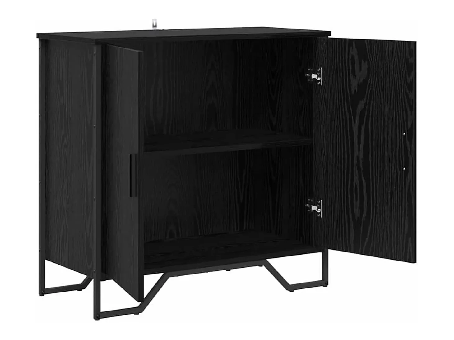 Aparador de roble negro 78 x 35,5 x 74,5 cm Madera de ingeniería