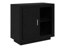 Aparador de roble negro 40 x 80 x 75 cm Madera de ingeniería