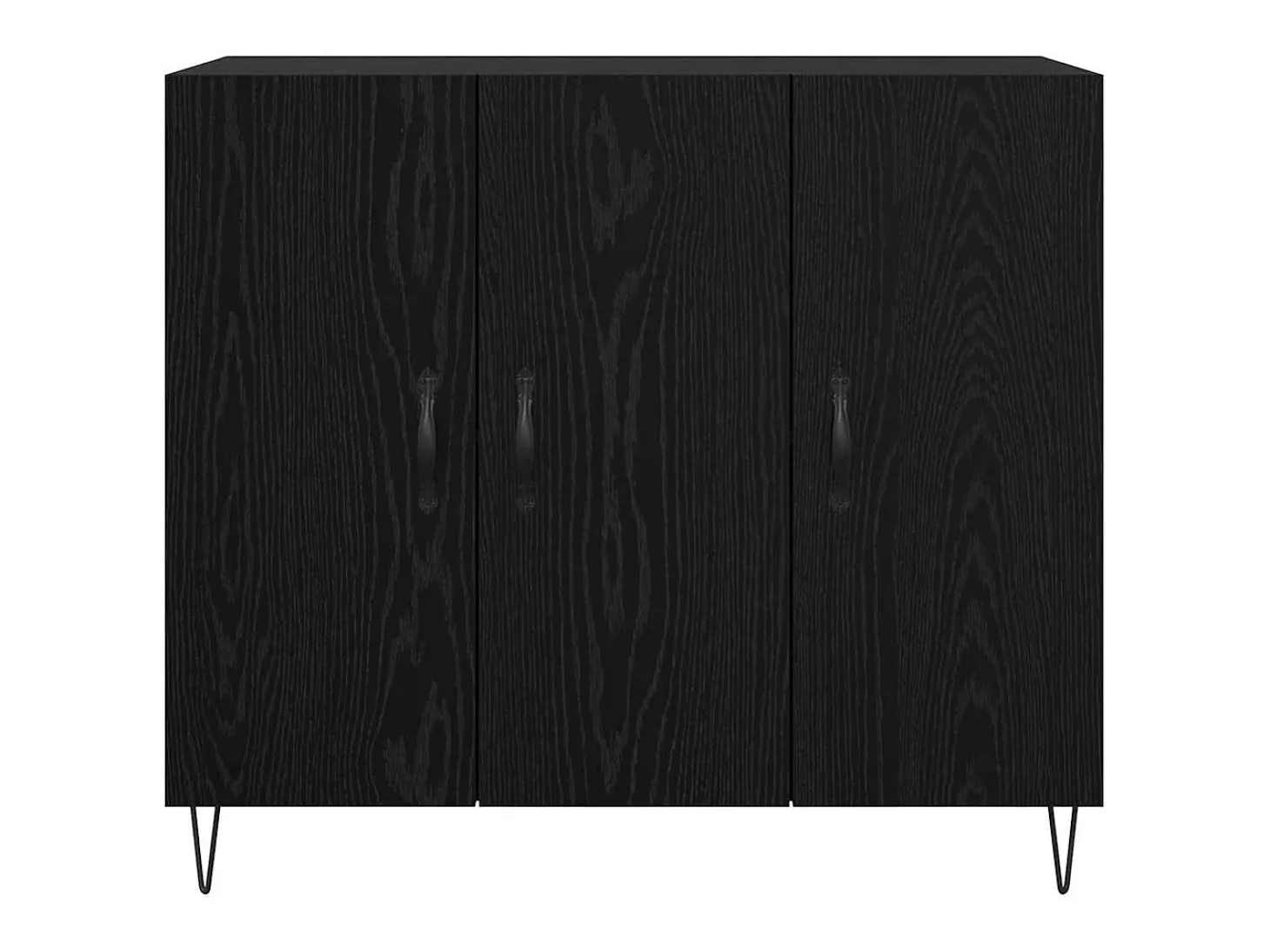 Aparador de roble negro 90 x 34 x 80 cm Madera de ingeniería