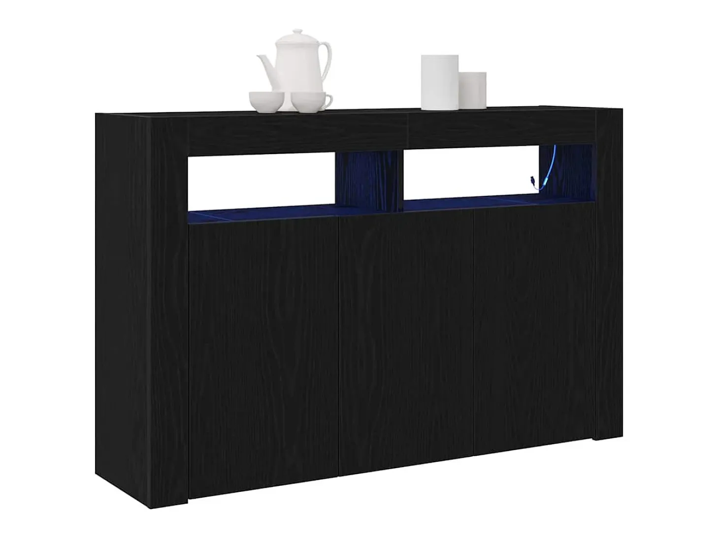 Aparador de roble negro aglomerado 116 x 30 x 75 cm Aparador moderno