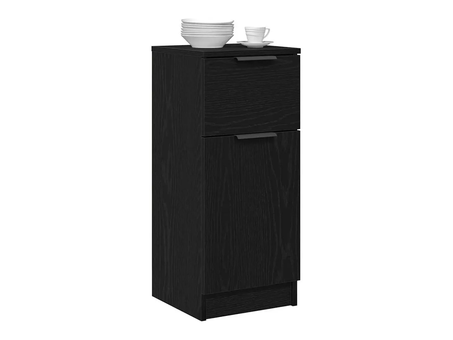 Aparador de roble negro 30x30x70 cm Madera de ingeniería