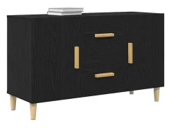 Aparador de roble negro 100x36x60 cm madera de ingeniería