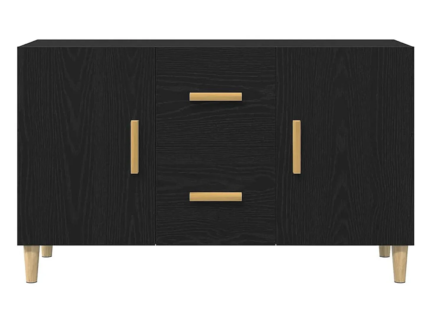 Aparador de roble negro 100x36x60 cm madera de ingeniería