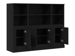 Aparador de roble negro 132x35,5x103,5 cm en madera de ingeniería