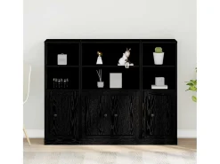 Aparador de roble negro 132x35,5x103,5 cm en madera de ingeniería