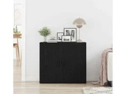 Aparador de Roble Negro 80x33x70 cm Madera Fabricada